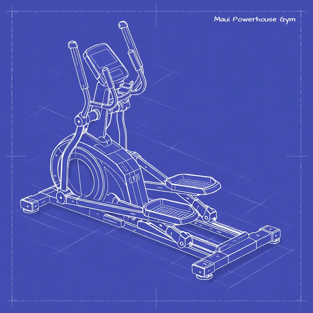 Weight Room Elliptical Machine in Maui Powerhouse Gym