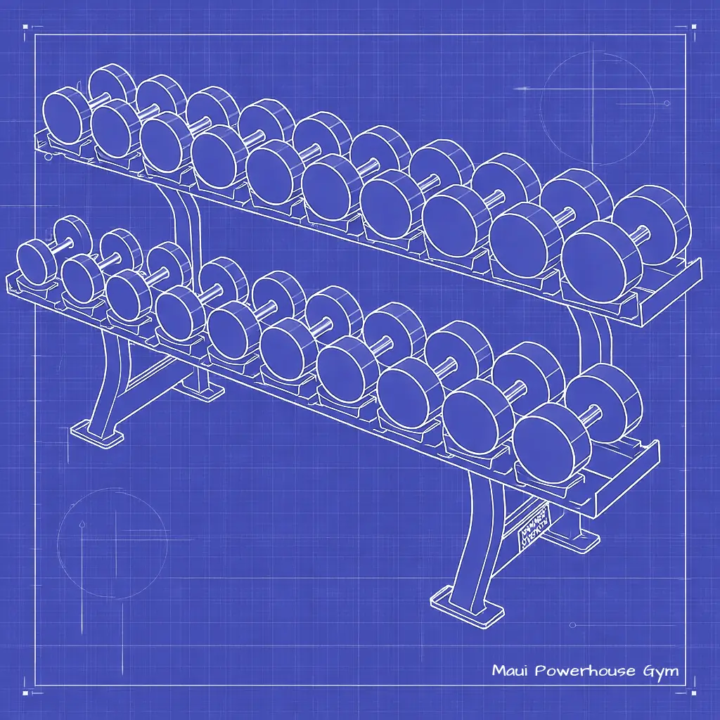 Weight Room Free Weights Dumbbell and Racks in Maui Powerhouse Gym