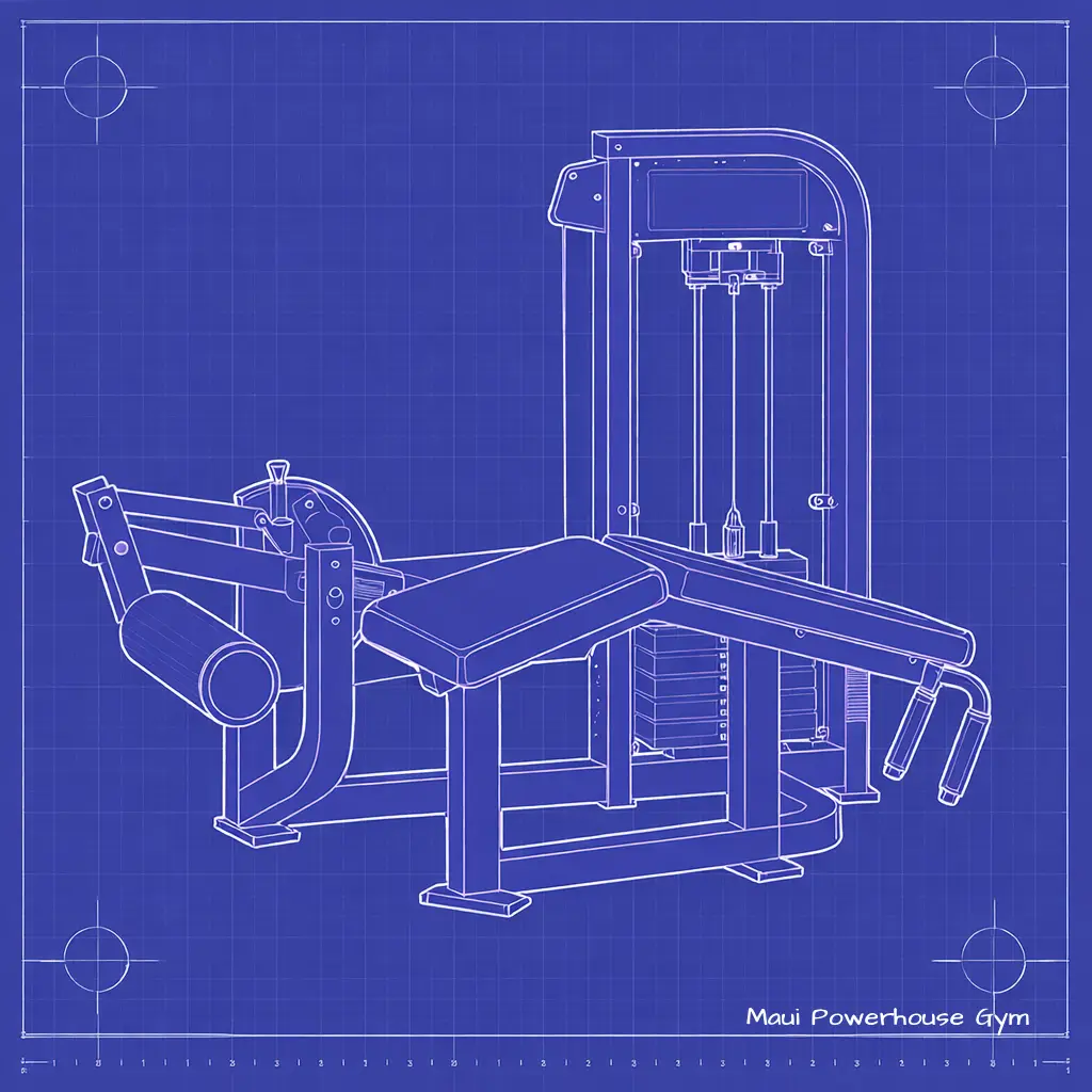 Weight Room Leg Curl Lower Body Machine in Maui Powerhouse Gym