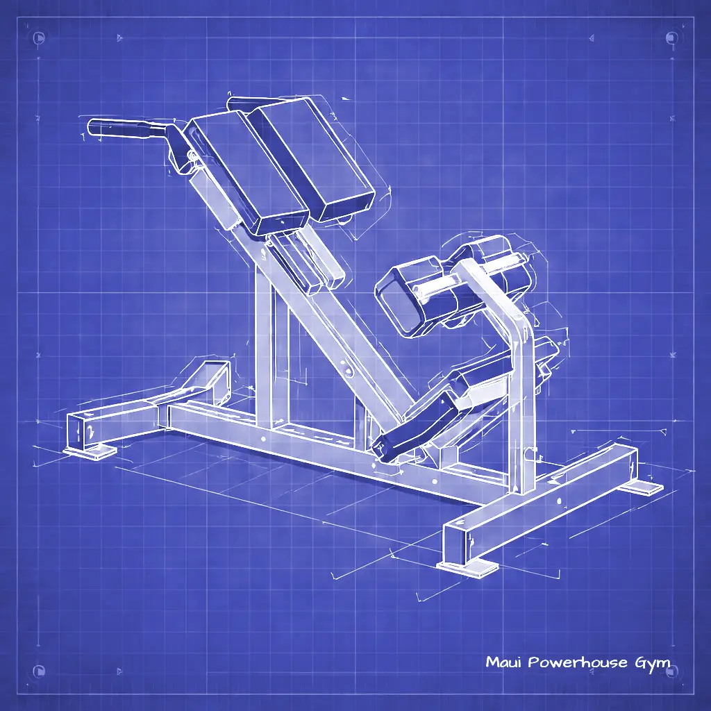 Weight Room Back Extension Upper Body Machine in Maui Powerhouse Gym