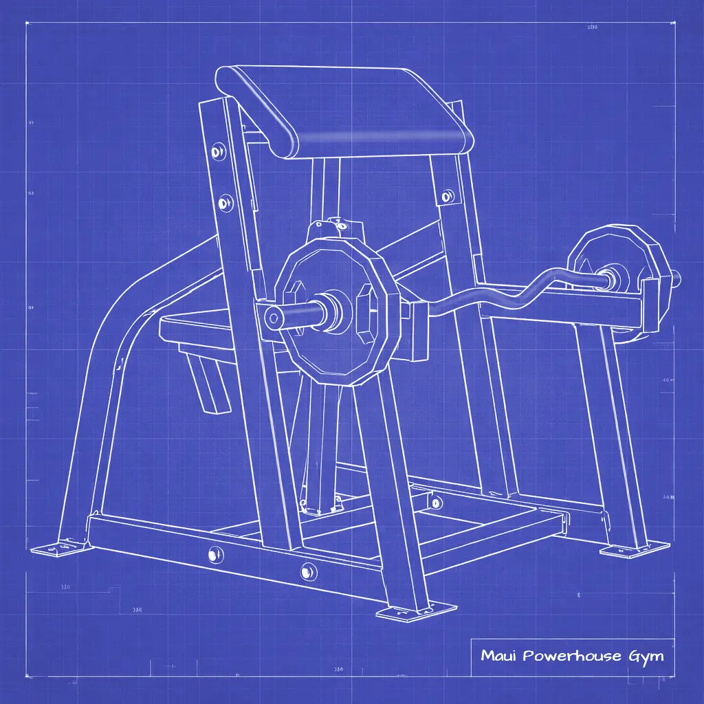 Bicep Curl Upper Body Machine in Maui Powerhouse Gym Weight Room