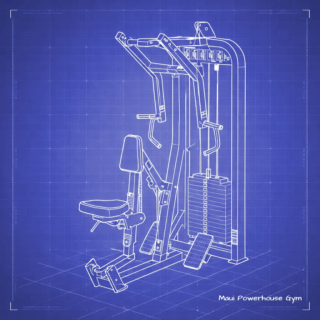 Weight Room Seated Row Upper Body Machine in Maui Powerhouse Gym