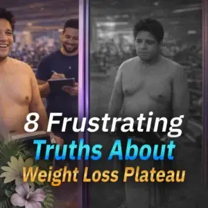 A Hawaiian man in front of InBody Scan with a personal trainer recording his data for weight loss plateau breakthrough program -square version