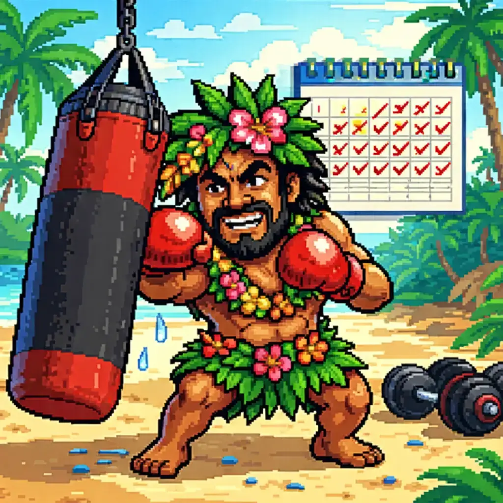 consistent Hawaiian mascot regular boxing training schedule